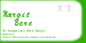 margit bere business card